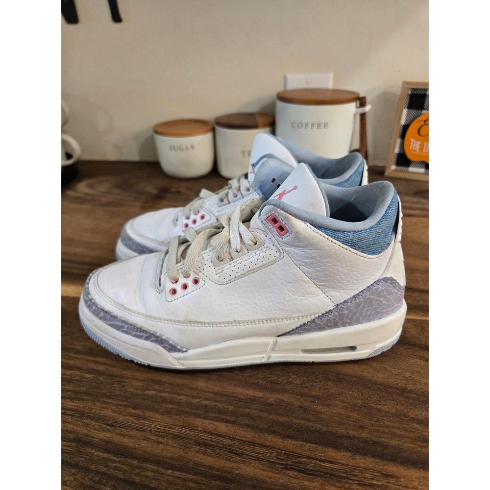 Jordan 3 Retro Hydrogen Blue White Pink Kids Sneakers HQ0784-101 Size 6Y